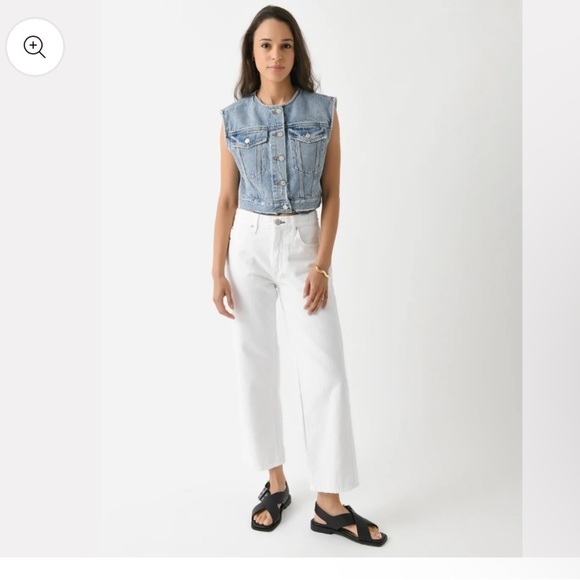 AGOLDE Leo Frayed Crop Denim Vest - Picture 7 of 12